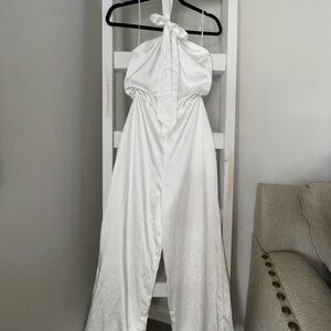 Lulu's White Bohemian Halter Jumpsuit